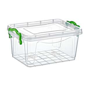 Axess Industries bac plastique de rangement transparent avec couvercle   dim. ext. lxlxh 210 x...