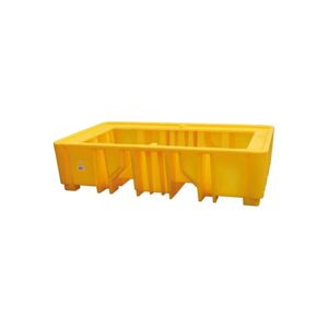 Axess Industries bac de retention plastique 1238l sans caillebotis - 2 ibc   coloris jaune