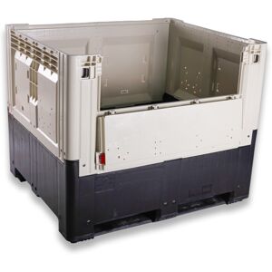 Axess Industries caisse palette plastique pliable smartbox grande hauteur a trappe d'acces...