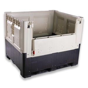 Axess Industries caisse palette plastique pliable smartbox grande hauteur à trappe d'accès...