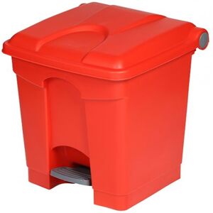 Axess Industries collecteur de tri selectif a pedale   volume 30 l   coloris rouge