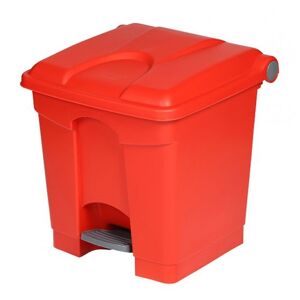 Axess Industries collecteur de tri sélectif à pédale   volume 30 l   coloris rouge