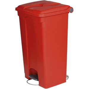 Axess Industries collecteur de tri selectif a pedale   volume 90 l   coloris rouge