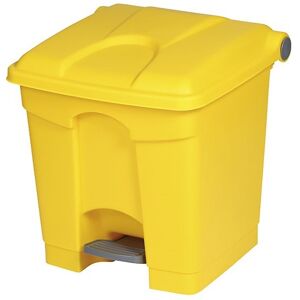 Axess Industries collecteur de tri selectif a pedale   volume 30 l   coloris jaune