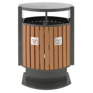 Axess Industries poubelle de tri selectif d'exterieur imitation bois