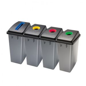 Axess Industries poubelle de tri selectif en plastique   modele kit 4 poubelles