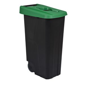 Axess Industries poubelle de tri selectif mobile   volume 110 l   coloris vert