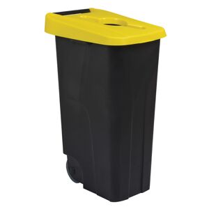 Axess Industries poubelle de tri selectif mobile   volume 110 l   coloris jaune