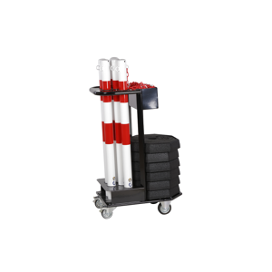 Axess Industries chariot de transport avec kit de poteaux   coloris blanc / rouge