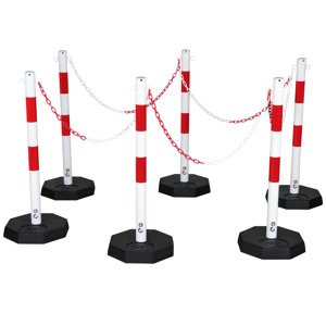 Axess Industries kit poteaux et chaîne de délimitation   coloris rouge et blanc