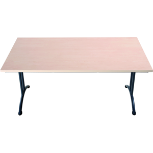 Axess Industries lot de 5 tables pliantes robustes 180 x 80 cm en bois pied gris et plateau hetre