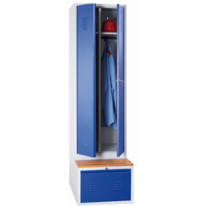 Axess Industries vestiaire sur coffre a glissiere avec assise bois   dim. ext. lxpxh 600 x 800...