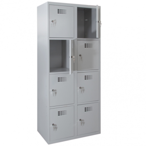 Axess Industries vestiaire multicases 4 cases superposées - larg. 400 mm   nbre de colonnes 2...