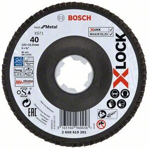 Bosch Plateaux a lamelles X-LOCK, 125 mm, G 40, X571, Best for Metal 2608619201