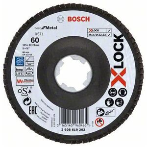 Bosch Plateaux a lamelles X-LOCK, 125 mm, G 60, X571, Best for Metal 2608619202