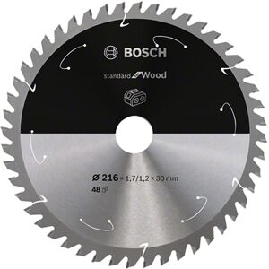 Bosch Lame de scie circulaire Standard for Wood 216 x 1,7/1,2 x 30 T48 2608837723 - Publicité