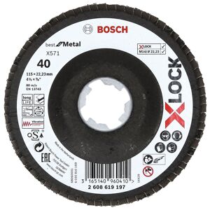 Bosch Plateaux a lamelles X-LOCK, 115 mm, G 40, X571, Best for Metal 2608619197