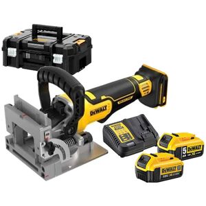 DeWALT DCW682P2 Fraiseuse a lamelles sans fil XR 18 V, (2 x 5,0 Ah), Tstak - Publicité