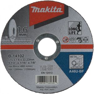 Makita B-14102 Disque a tronçonner 115x1,6x22mm acier