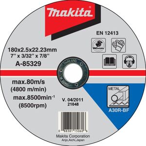 Makita A-85329 Disques a tronconner 180x2,5x22mm pour meuleuses