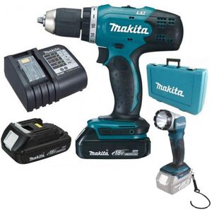 Makita DDF453SYEL Perceuse-visseuse sans fil Li-ion (18V/2x1,5Ah) valise