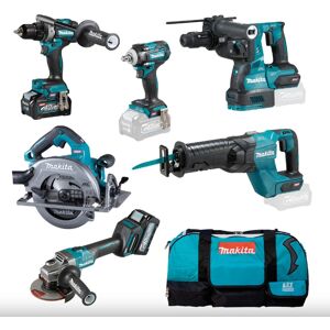 Makita DK0154G602 Combo Kit DF001G+GA005G+HR002G+HS003G+JR001G+TW004G+2x40V/4,0Ah+Sac