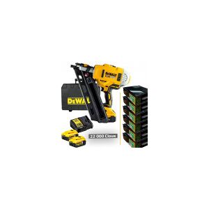 DEWALT CLOUEUR CHARPENTE DCN692P2 + 22 000 clous 70 mm annelés galva 12 µ