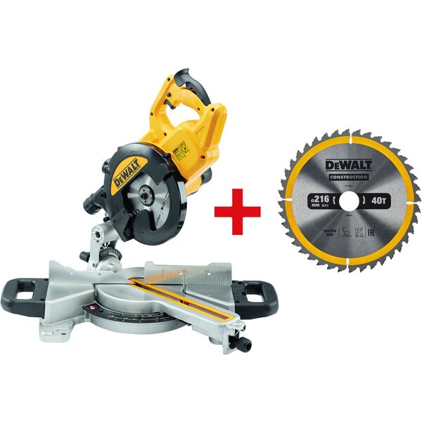 Scie à onglet radiale DeWalt DWS774-QS + Lame DT 1953 OFFERTE 1400W Ø216mm