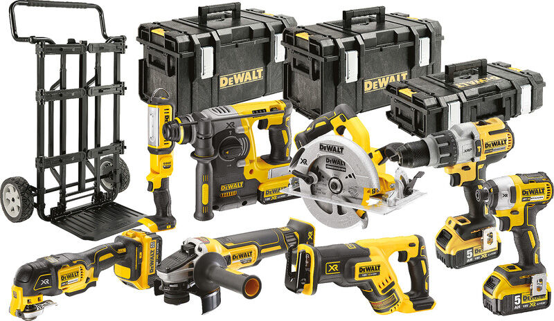 Pack 8 machines sans fil Dewalt DCK853P4-QW 18V Li-ion 5Ah