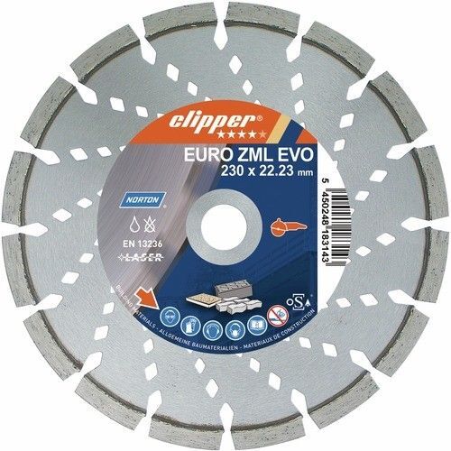 Disque diamant - jante segmenté - 125 mm - HT12 - Euro ZML EVO NORTON