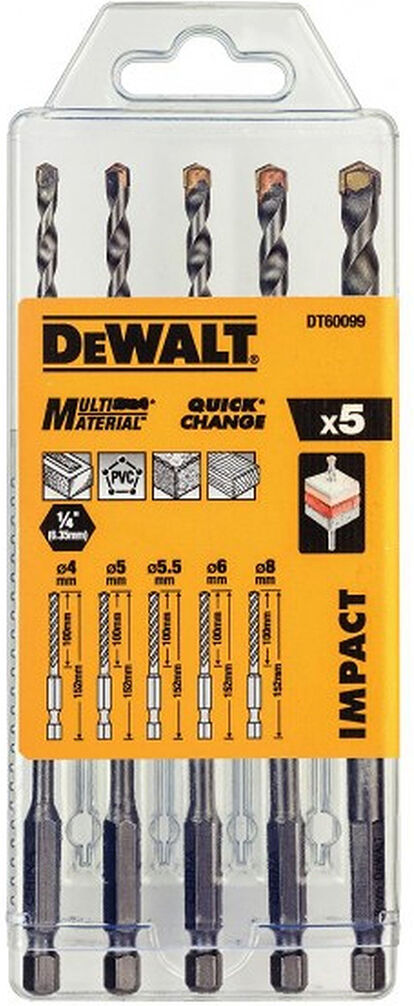 DeWALT DT60099 Foret multi-matériaux-Set de 5 Pieces