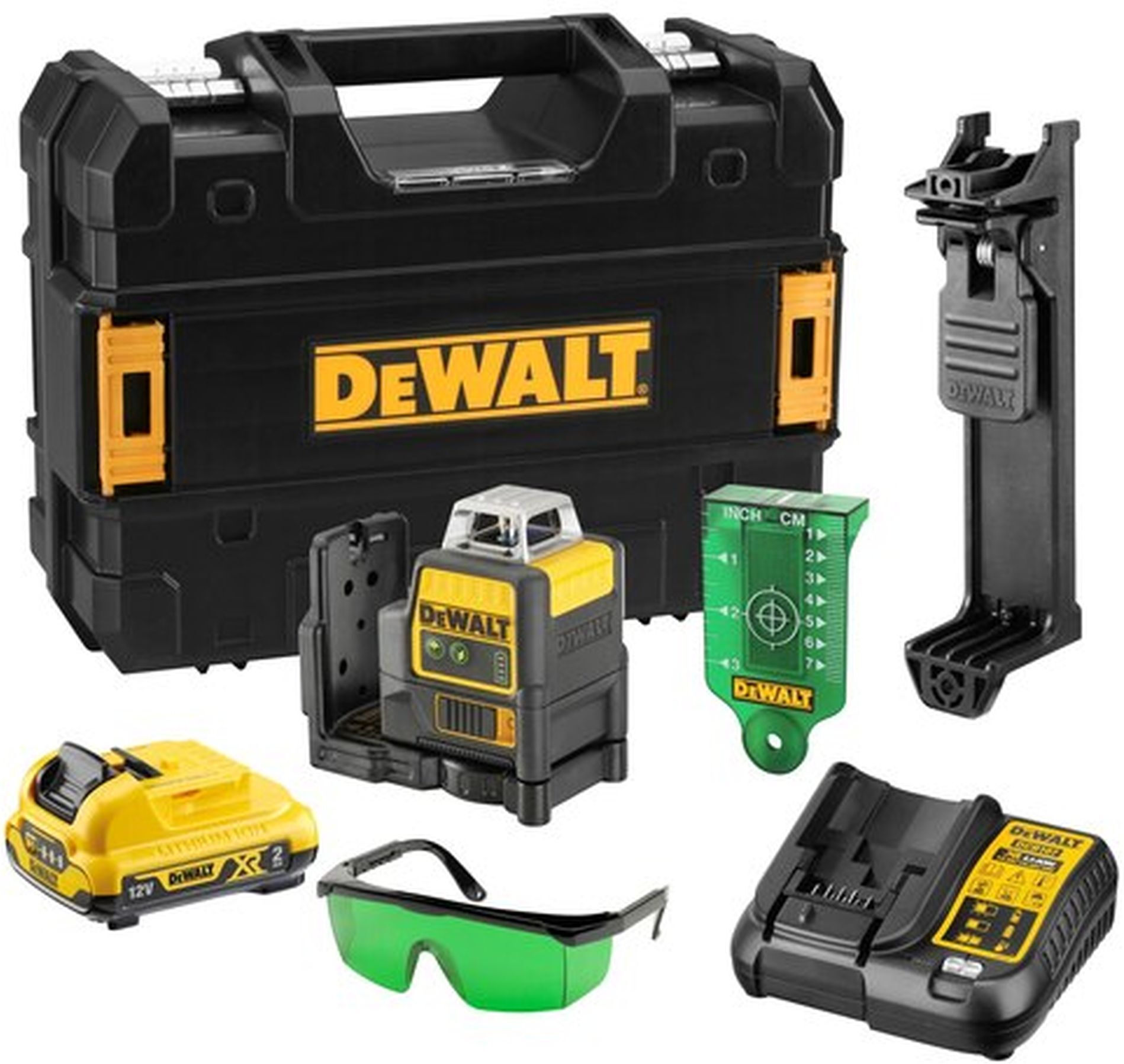 DeWALT DCE0811D1G Laser croix 2x360° XR (10,8V/1x2,0 Ah) Tstak