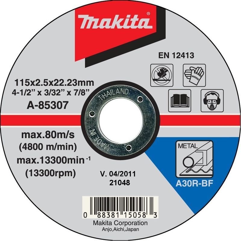 Makita A-85307 Disques a tronçonner métal 115x2,5x22mm