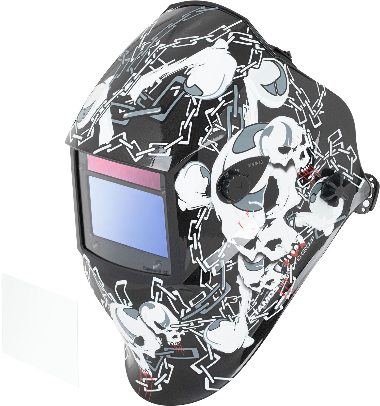 Stamos Welding Group Welding Helmet - BLACK SKULL - ADVANCED SERIES