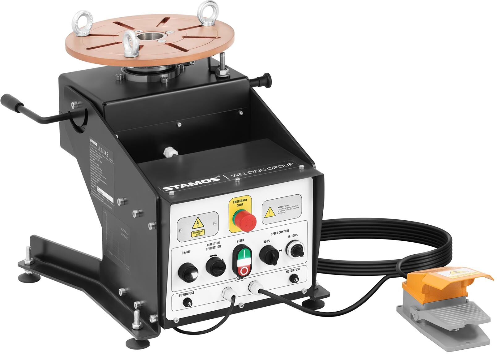 Stamos Welding Group Welding Turntable - 100 kg - table inclination 0 - 140° - foot pedal - chuck