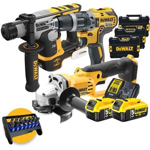 DeWalt Kit  DCK172HDGR3 - Tassellatore SDS DCH172 + Smerigliatrice DCG412 + Trapano DCD796