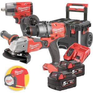 Milwaukee M18 Kit utensili Fuel - Trapano, Smerigliatrice, Avvitatore a impulsi in trolley Packout