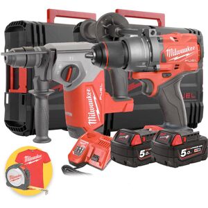 Milwaukee Kit Utensili  M18 Fuel - Trapano avvitatore M18FPD3 + Tassellatore M18FHX