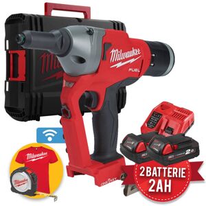 Milwaukee M18 ONEFPRT-202X - Rivettatrice a batteria M18 FUEL ONE-KEY - 2 Batterie 18V x 2.0Ah