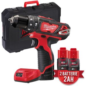 Milwaukee M12 BPD-202C - Trapano avvitatore a batteria 12V con percussione - 2 Batterie 2Ah