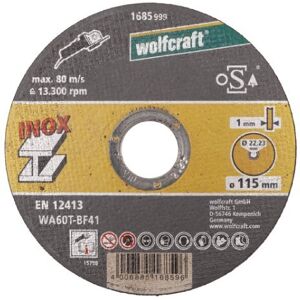 Wolfcraft DISCO DA TAGLIO PER ACCIAIO INOX EXTRA SOTTILE Ø 115 SPESSORE 1 MM. 1685999