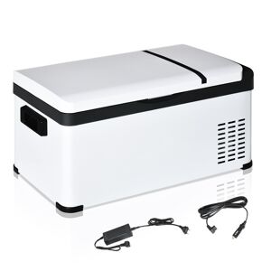 Outsunny Frigo Portatile Elettrico a Compressore 20L con Maniglia e Schermo LCD, Frigorifero Piccolo da 12/24V DC e 110/240V AC, per Auto e Camion