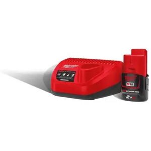 Milwaukee M12 Nrg-201 Kit Batteria Al Litio E Caricabatterie Da 2 Ah 12 V Per Trapano Avvitatore A Impulsi