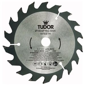 Tudor LAMA Ø140 mm  18 DENTI Ø FORO 16 mm PER SEGA CIRCOLARE TAGLIO LEGNO