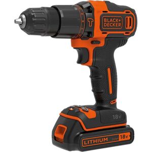 Black & Decker TRAPANO BATTENTE B&D 18 V BDCHD18B2FC-QW BATTERIA LITIO 1,5 Ah CON 32 ACCESSORI IN VALIGETTA