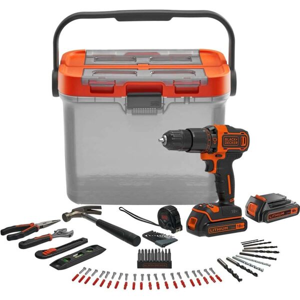 black & decker bcksb04-qw trapano avvitatore a batteria con percussione 18v 1.5 ah litio - bcksb04-qw