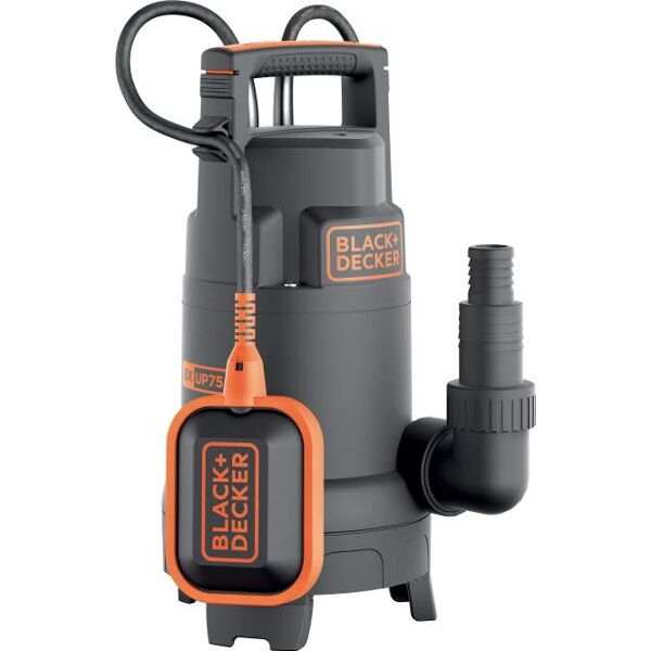 black & decker bxup 750 pte pompa acqua elettropompa sommersa potenza 0.75 kw per acque scure / chiare galleggiante automatico - bxup 750 pte