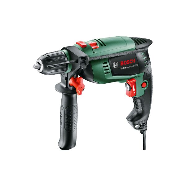 bosch 0.603.131.00f trapano avvitatore a percussione potenza 700 watt 3000 giri/min + valigetta + set di punte - 0.603.131.00f universal impact