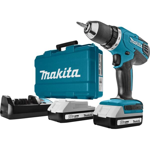 makita hp457dwe trapano avvitatore a percussione 18 v 1.5 ah litio - hp457dwe