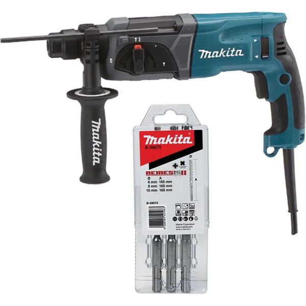 makita tassellatore scalpellatore  hr2470 3 funzioni 780 w con set punte sds plus 2,4 j